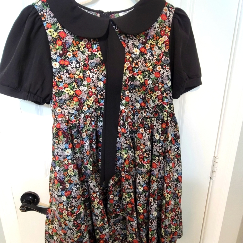 Unique Vintage floral dress, baby doll style, brand new, never worn, back zipper